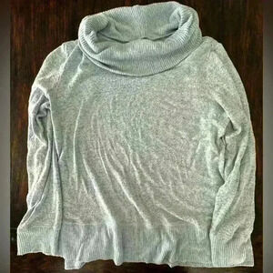 Nine West Heather Blue Cowl Neck Sweater Size L